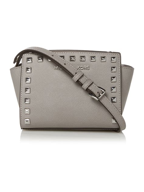 michael kors grey studded purse|michael kors close out totes.